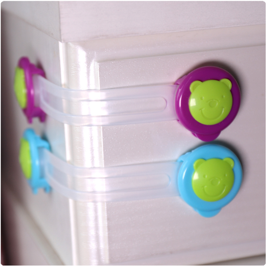 2020 baby security Drawer children multi-function Little Bear Refrigerator lock pinkycolor Security Lock