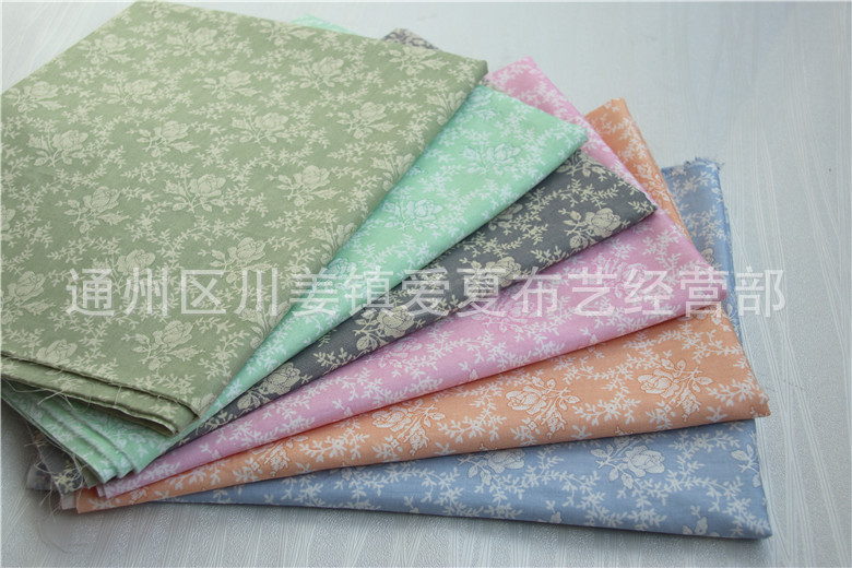 复古玫瑰 斜纹纯棉卡通布料 全棉床品面料 布料批发