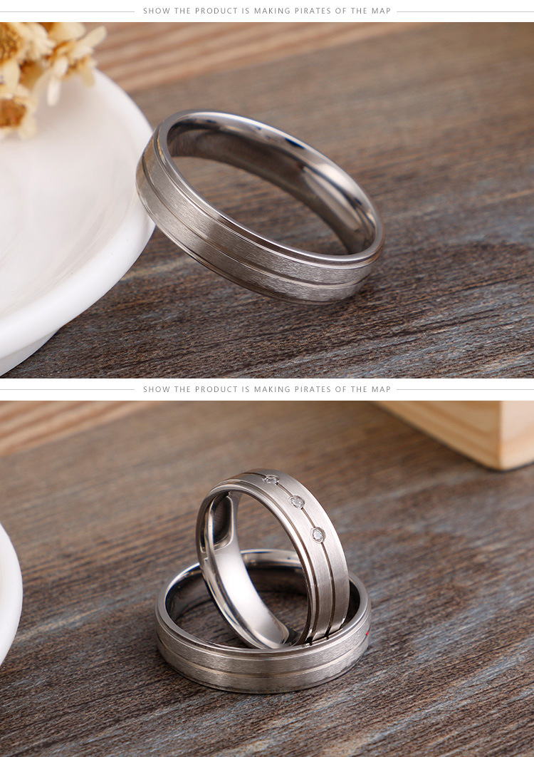 European And American Simple Jewelry Stainless Steel Matte Rings Creative Couple Rings display picture 7