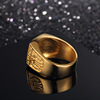 Accessory, square ring stainless steel, trend jewelry, European style