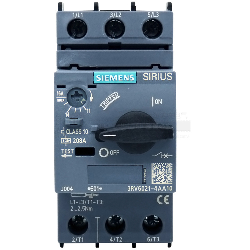 SIEMENS/西门子电动机保护断路器 3RV6021-4AA10 11-16A 电流可调