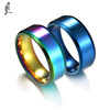 Fashionable accessory, glossy ring stainless steel for beloved, Aliexpress, ebay, simple and elegant design, six colors, wholesale