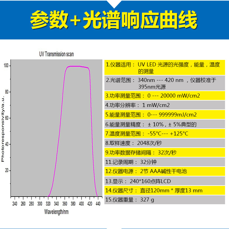 紫外辐照计_uv能量计uvled能量仪紫外辐照计uv焦耳uv