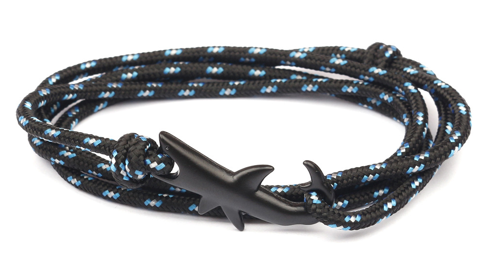 10g Weight Bracelets Classification Alloy, rope Chain Material 1 Piece Quantity Holiday, Daily, Street Occasion Alloy, rope Material Shark Pattern Men's Gender Layered Design Casual, Simple Style Style Casual Simple Style Shark Alloy Rope Layered Men's Bracelets Men's Chain Bracelets 2
