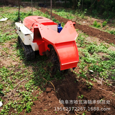 履带式果园开沟机大马力开沟施肥回填一体机遥控型履带旋耕除草机|ms