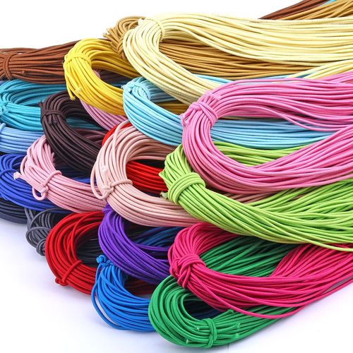 High elastic 2mm colorful Thai latex elastic cord 2mm purple green khaki elastic cord elastic cord
