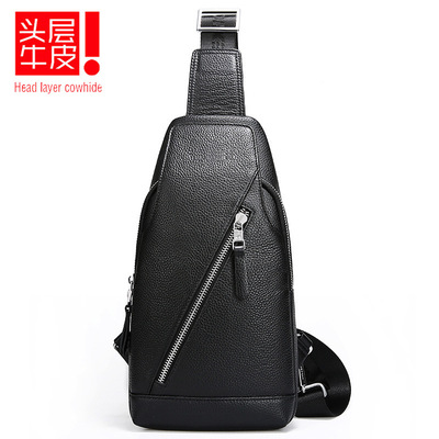 2020 new pattern genuine leather man Chest pack Top layer leather student The single shoulder bag leisure time Travel? Diagonal package On behalf of