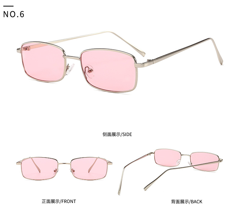 Capsule-shaped Narrow Retro Sunglasses European And American Catwalk Square Sunglasses display picture 8