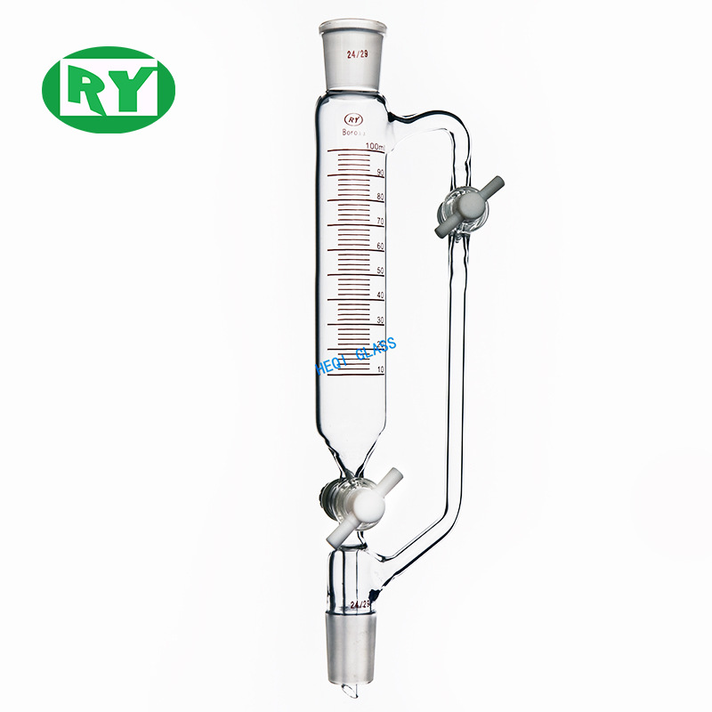 禾汽实力厂家 高硼硅3.3 双四氟节门刻度恒压滴液漏斗标口1000ml