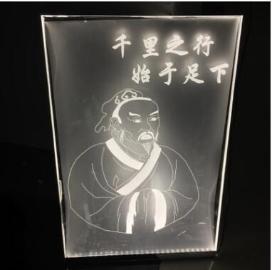 定制PMMA亚克力导光板雕刻加工 精密镭雕图案激光打点热弯成型