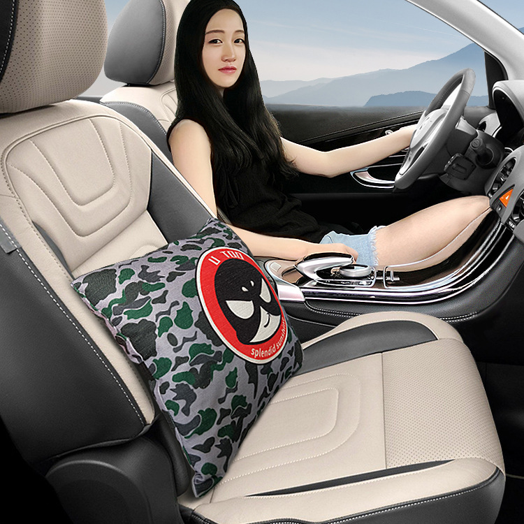 Manufactor wholesale customized automobile vehicle pp Cotton and hemp Waist Car square Pillow Waist protection Cushion chair
