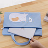 Stationery for friend, cartoon linen bag with zipper for folders, South Korea