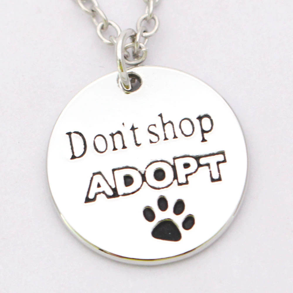 New European and American pet dog lovers necklace keychain "don't shop adopt"