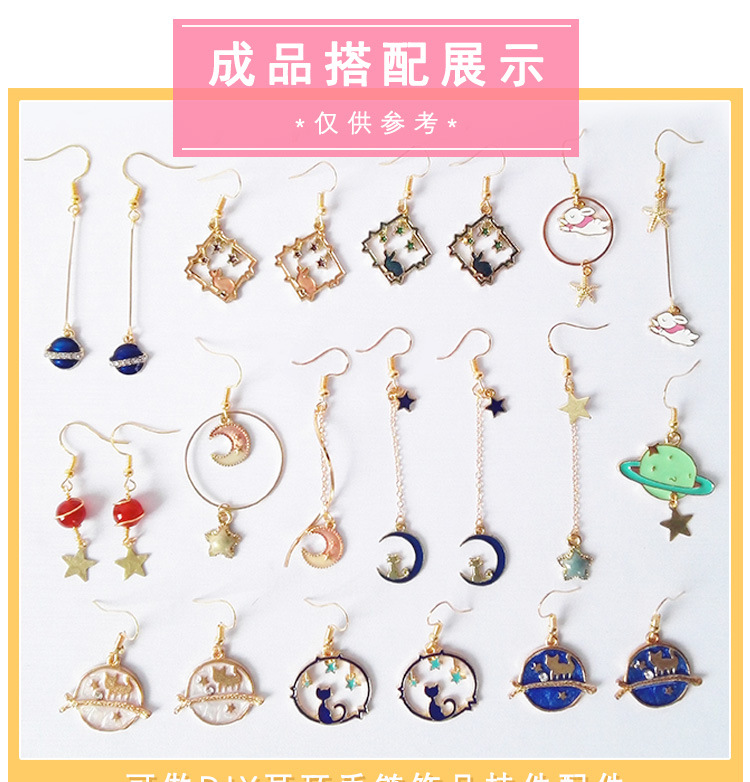 diy jewelry accessories, oil-dripping alloy small pendant, Alice series anime round piece bracelet necklace pendant pic 6