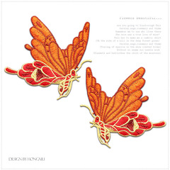 水溶彩色重工蕾絲蝴蝶刺繡貼花個性衣服搭配裝飾輔料無膠手縫款