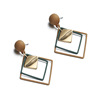 Matte square earrings, European style