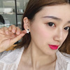 Cute space asymmetrical silver needle, earrings, internet celebrity