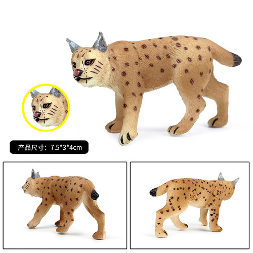 Children's solid simulation wild animal model new lynx feline bobcat static toy ornaments