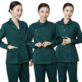 医院120急救服工作服装长袖冬装墨绿色男女急诊科医生服分体套装