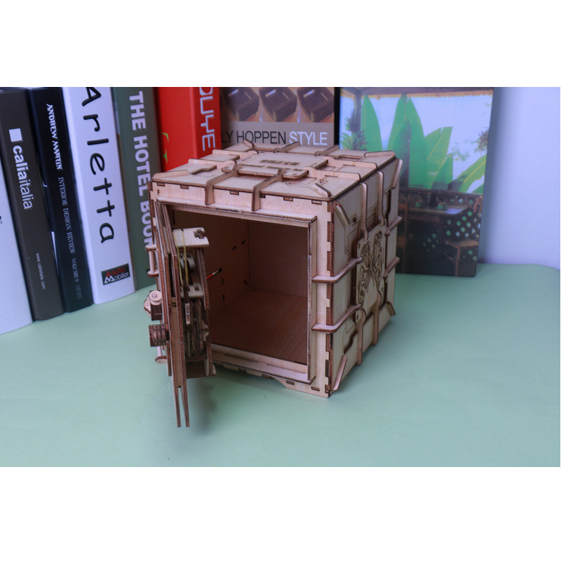ugears乌克兰创意礼品密码箱木质机械传动模型拼装玩具DIY|ms