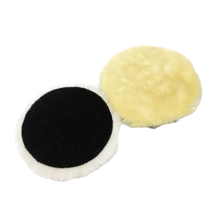 定制羊毛汽车抛光盘6寸毛线轮带背绒汽车美容打蜡羊毛盘|ms