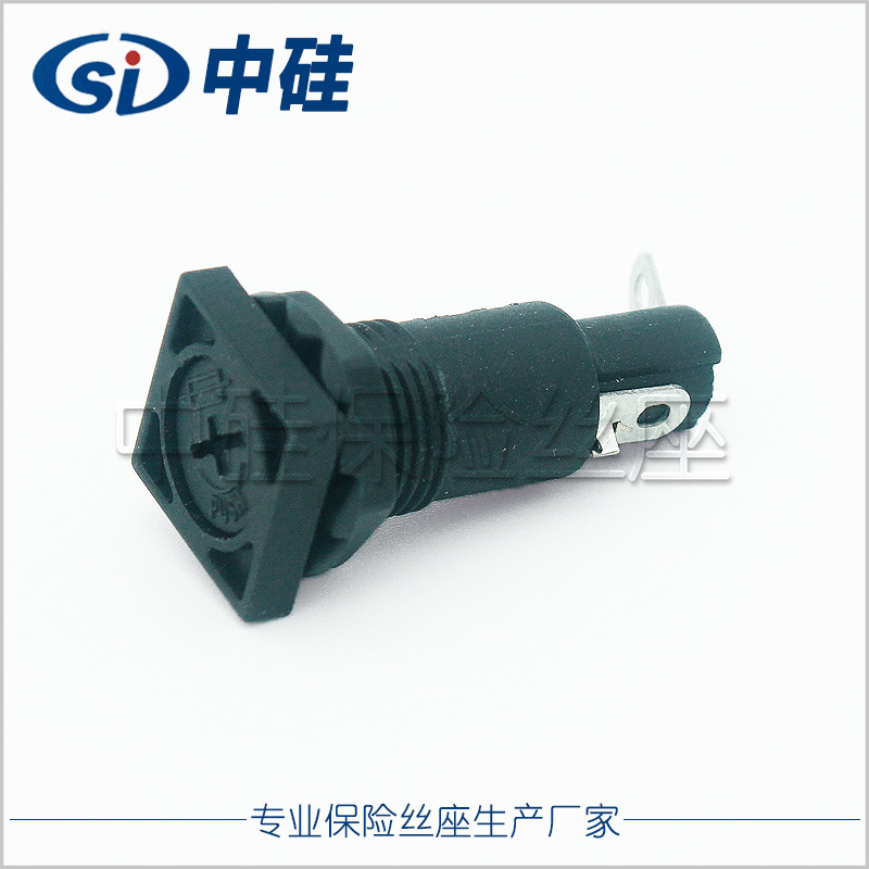5*20面板保险丝座熔断器盒MF-526A 塑胶12孔 方盖螺纹十字
