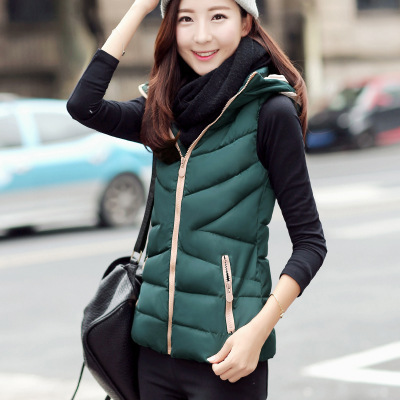 Autumn winter new female down cotton suit vest female short cut 