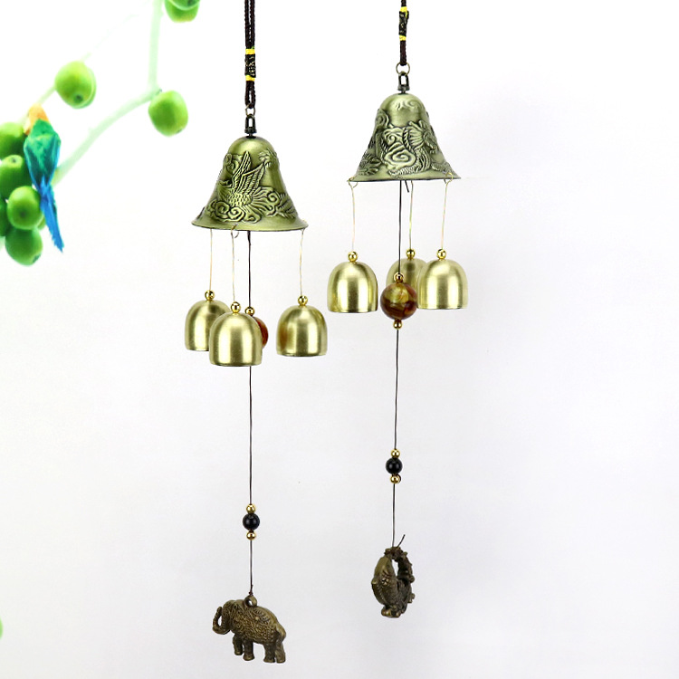 Fengshui alloy elephant Carp Wind chime Pendants Dragon and Phoenix wind chimes Scenic spot Best Sellers temple gift Pendants