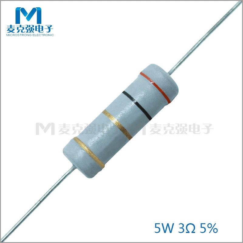 Оптовый прямой вставляемый окисный плёночный резистор 5W 3 Евро 5% серый цвет четыре цвета кольца сопротивления 3Ω оранжевый черный золото