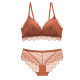 new ladies French underwear no trace sleep no steel ring triangle cup boutique lace bra set