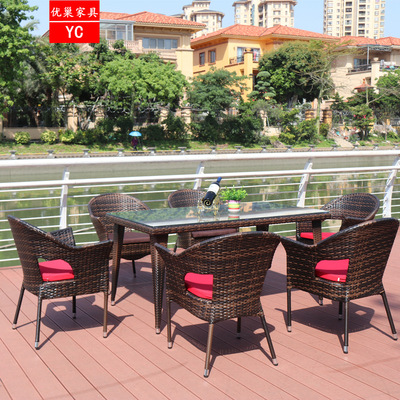 Rattan chair Armchair outdoor balcony leisure time Tables and chairs combination Simplicity modern courtyard Wicker chair household outdoors Tables and chairs