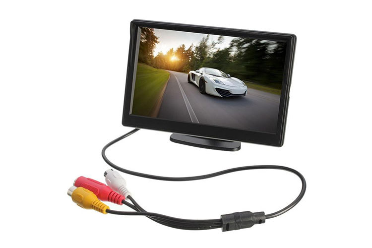 24V 5 inch car high-definition LCD screen display 12V 5 "suction cup desktop sitting reversing image display