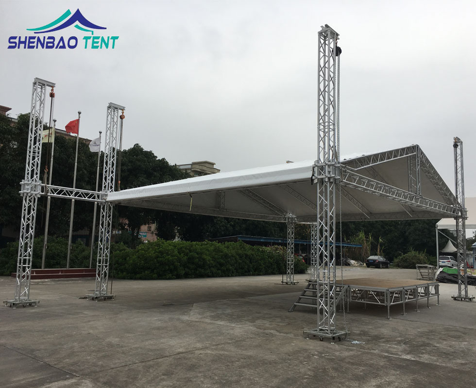 户外演出带顶防雨遮阳灯光帐篷架 舞台桁架工厂出售truss舞台架