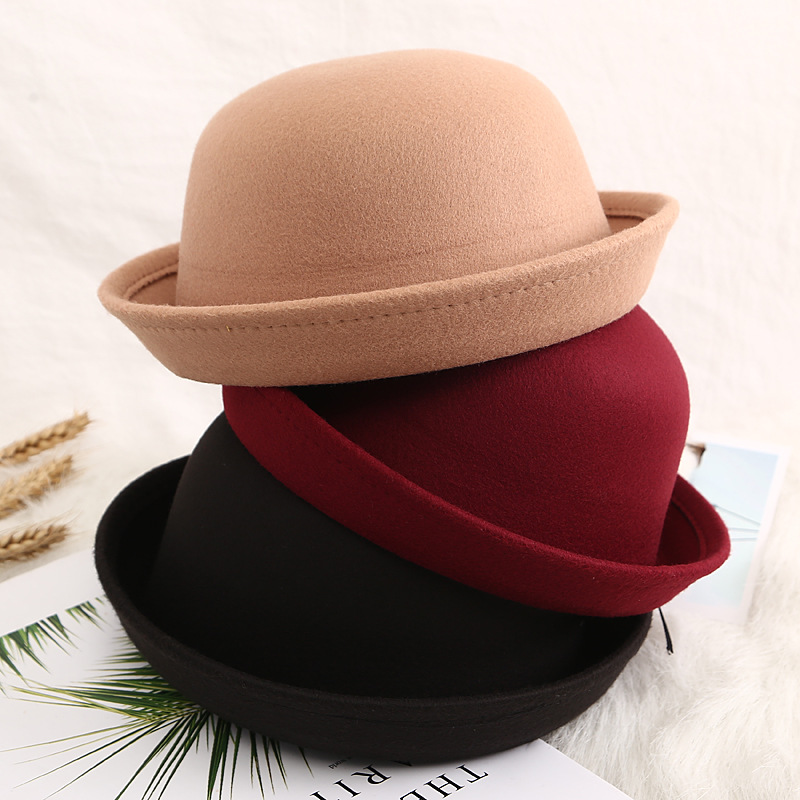 Women's Basic Retro Simple Style Solid Color Crimping Fedora Hat display picture 4