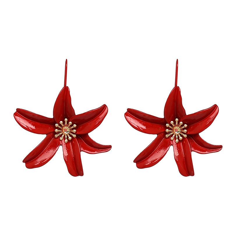 Jujia Neue Produkte Europäische Und Amerikanische Mode Persönlichkeit Legierung Lilien Ohrringe Grenz Überschreiten Der E-commerce  7 Farbe 51108 display picture 7