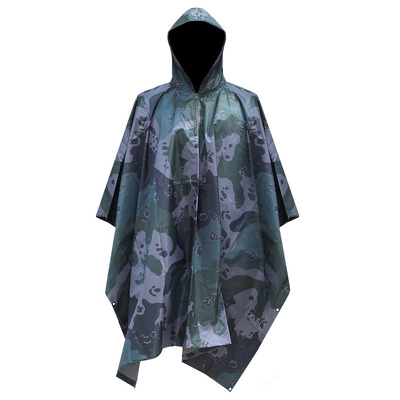 Japan Box adult Outdoor camping multi-function Triple camouflage Conjoined Raincoat cloak Poncho wholesale