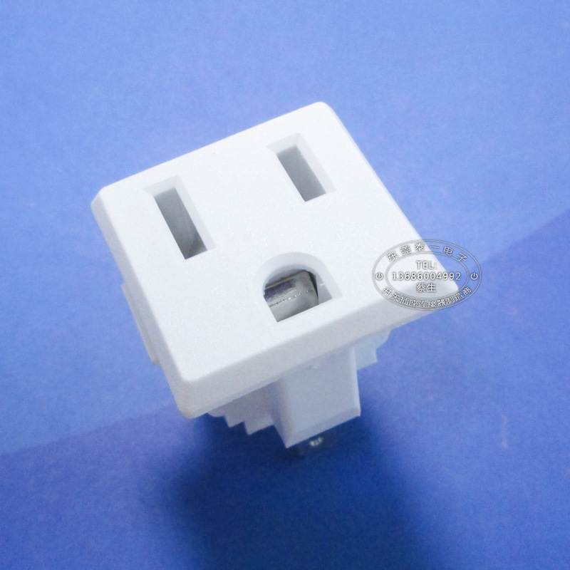 白色可调制三孔美标电源插座15A安规白色美规AC电源插座DB-14-M