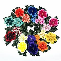 廠家批發 服裝輔料 民族風水溶 彩色 立體多層刺繡 牡丹大花