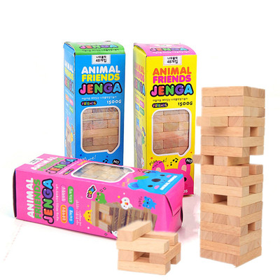 48節 兒童木制玩具精品原木色疊疊高積木疊疊樂成人休閑木制玩具