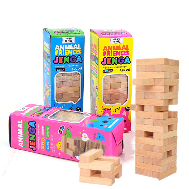 48節 兒童木制玩具精品原木色疊疊高積木疊疊樂成人休閑木制玩具