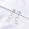Long asymmetrical earrings handmade with tassels, Korean style