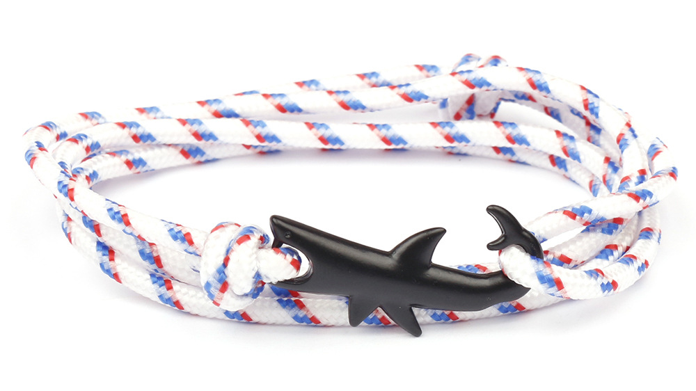 10g Weight Bracelets Classification Alloy, rope Chain Material 1 Piece Quantity Holiday, Daily, Street Occasion Alloy, rope Material Shark Pattern Men's Gender Layered Design Casual, Simple Style Style Casual Simple Style Shark Alloy Rope Layered Men's Bracelets Men's Chain Bracelets 3