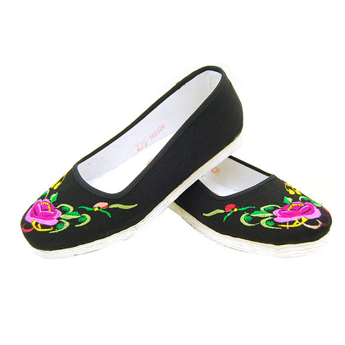 chinese folk dance shoes cloth shoes embroidered linen bottom color breathable qipao cheongsam yangge fan dance flat shoes with my mother