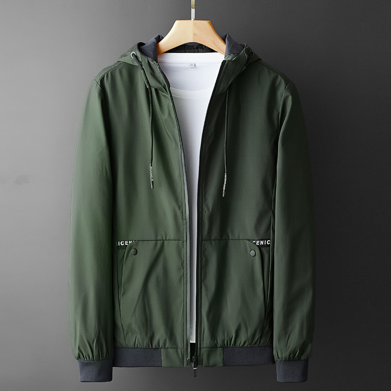 男式夹克2018秋冬新款韩版连帽风衣休闲长袖学生百搭帅气外套|ru