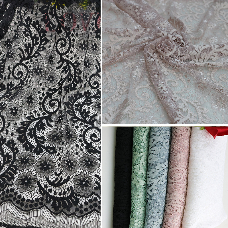 nylon No bomb eyelash Lace Fabric Guangzhou Medium and large fabrics market diy manual location Lace Fabric wholesale