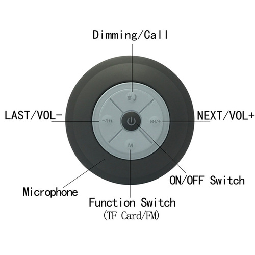 Manufacturer wholesale Q9 radio card LED Bluetooth speaker wireless bts06 bathroom waterproof suction cup wireless small speaker