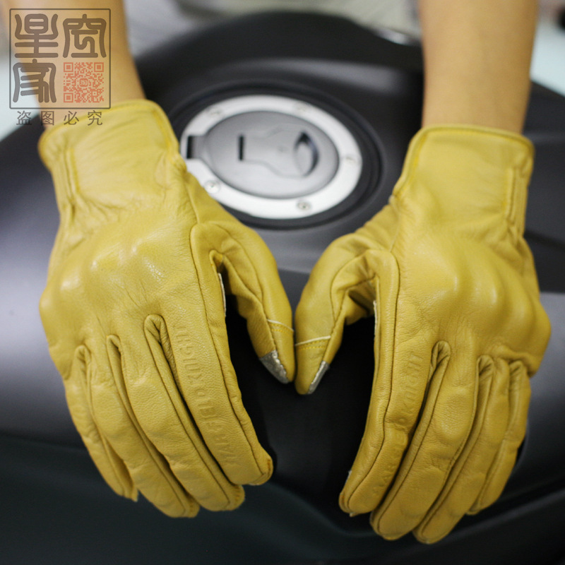 2018 envío gratis nuevo retro completo de piel de vaca Harley guantes de motocicleta guantes modificados SK