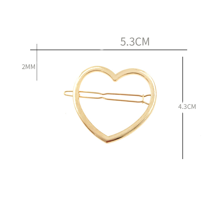 Simple New All-match Alloy Heart-shaped Hairpin display picture 3