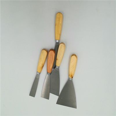厂家直销批发木柄塑料橡胶柄双镜面不锈钢油灰刀清洁刮刀腻子铲刀