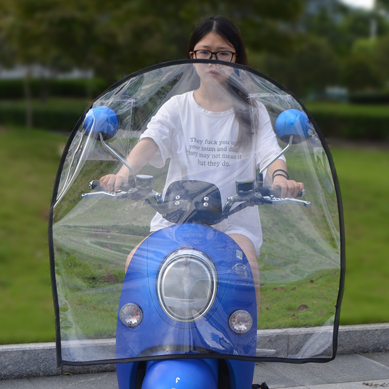 厂家直销加厚40丝不变型摩托车挡风板防雨板透明电动车挡风罩